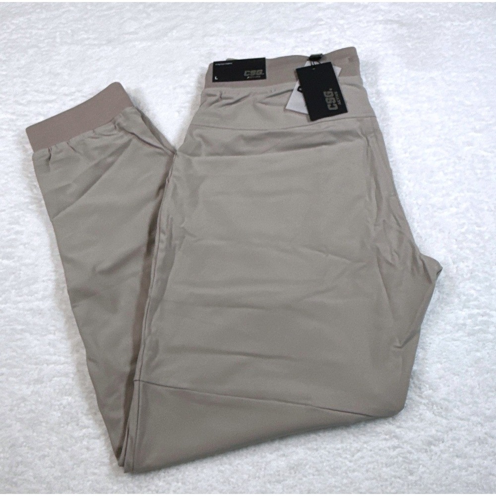CSG Active Commuter Jogger Pants Mens Large Beige Performance Athletic NWT